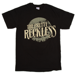 Black t-shirt with 'The Pretty Reckless' logo on a white background